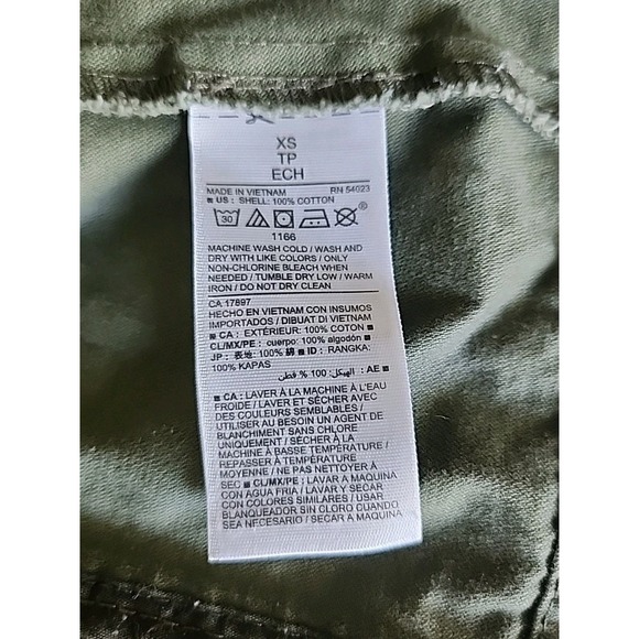 Old Navy Hip-Length Army Olive Green‎ Cotton Twill Jacket Drawstring Waist XS - Picture 3 of 12